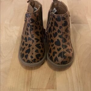 Carter's Tan Heart Pattern Kids Boots